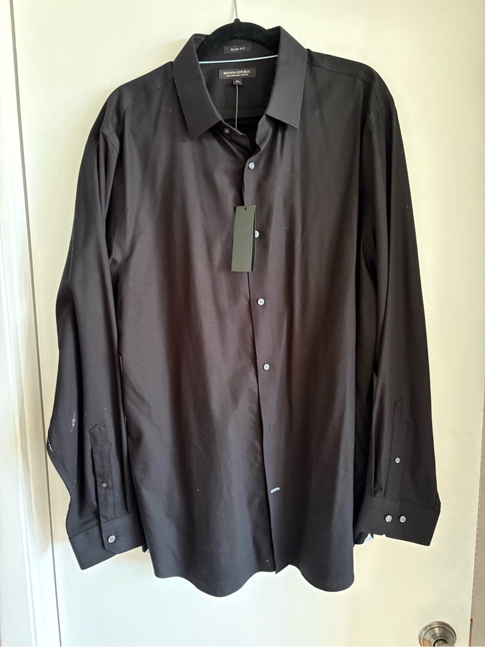 Banana Republic Black Long-Sleeve Dress Shirt